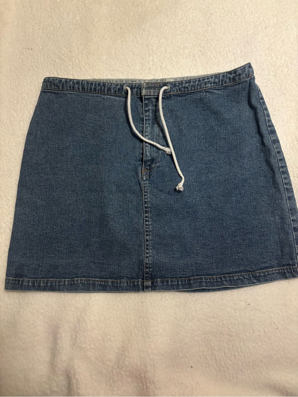 Tommy Hilfiger Navy Denim Drawstring Mini Skirt